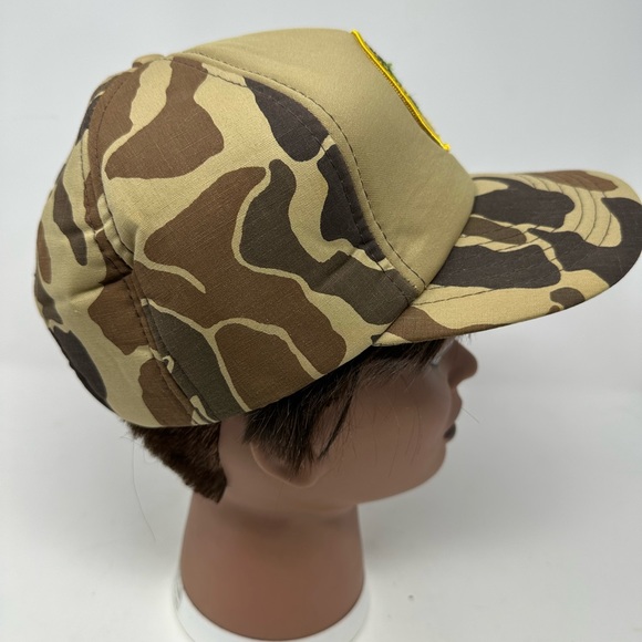 RARE Vintage Ducks Unlimited 50th Patch Snapback Hat Camo Solid Back Cap E9 - Picture 2 of 6